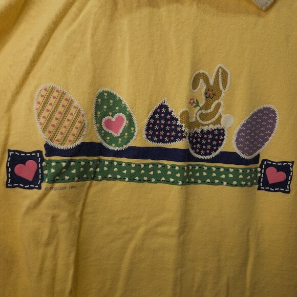 Womens T-Shirt Vint Spring Easter Bunny 2X Yellow Anvil Short Sleeve Grandmacore - Picture 4 of 10
